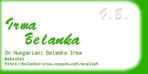 irma belanka business card